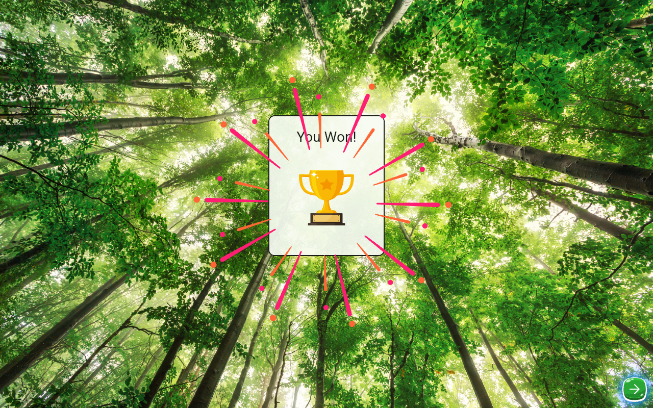 The Sleepy Hedgehogs victory screen, showing a trophy after a completed game