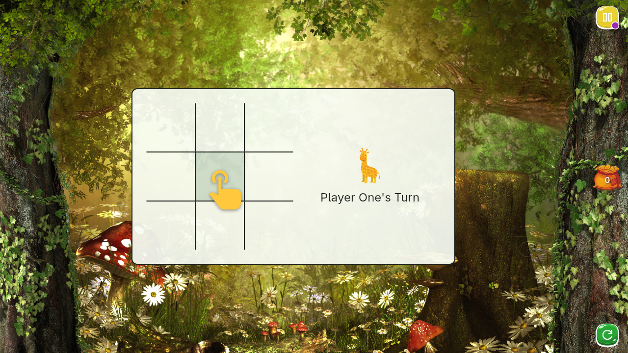 A game of Tic-Tac-Toe in progress